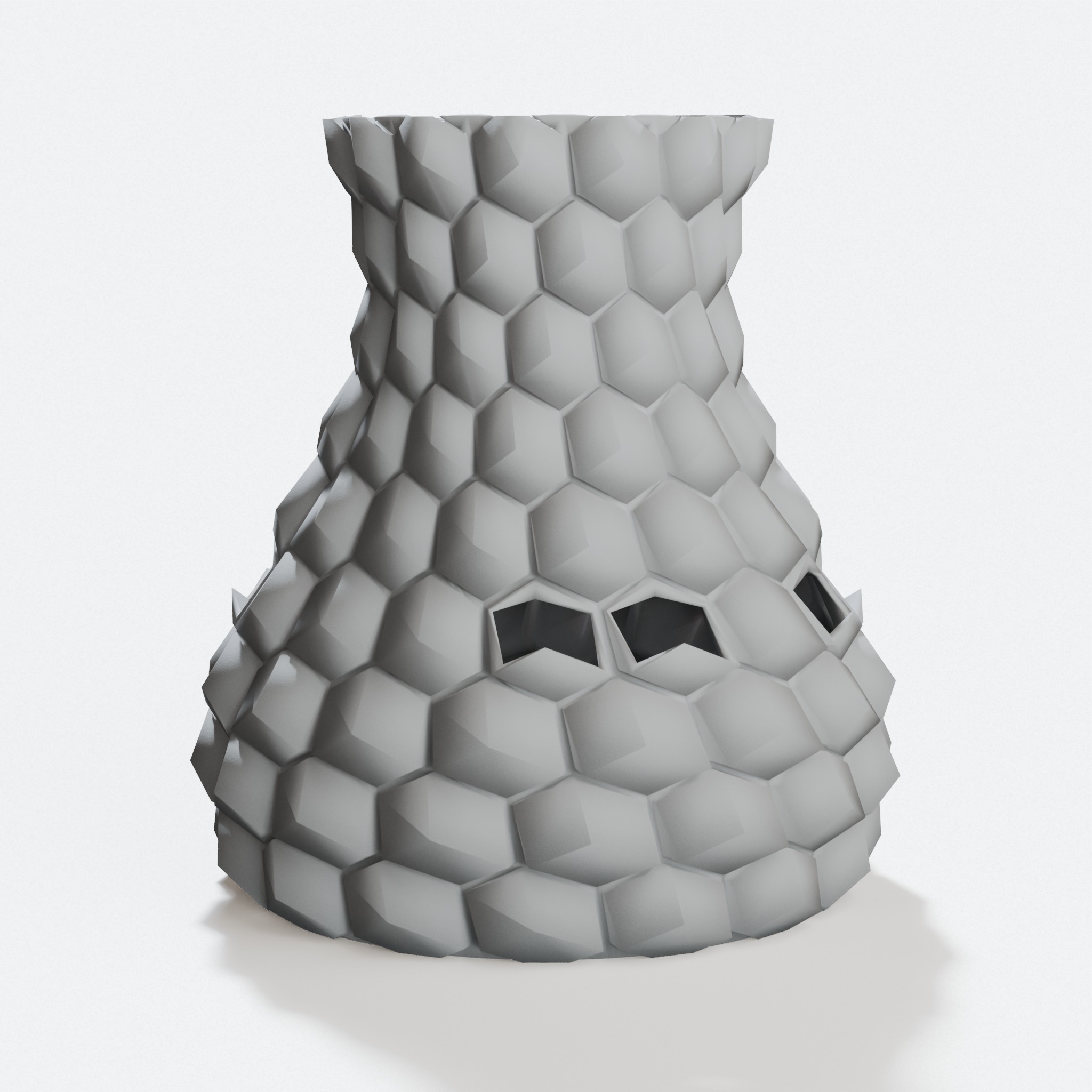 Curved Honeycomb Vase. Spiral lattice with a heavy base.