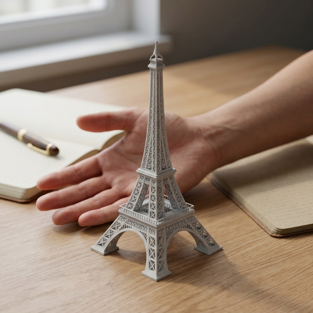 Eiffel Tower. Desk-scale Paris.
